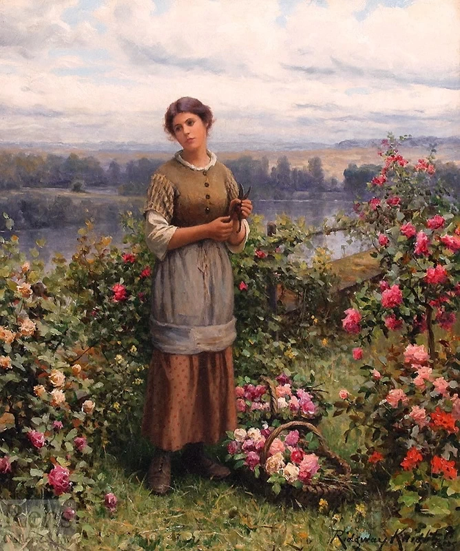 Giulia raccoglie rose